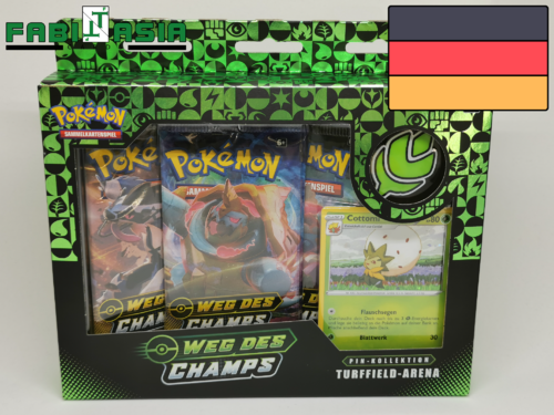 Pokémon SM Champion's Path Pin Collection Turffield German