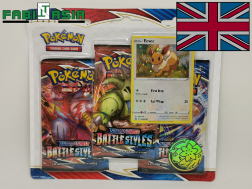 Pokémon SWSH05 Battle Styles 3-Pack Blister Eevee English
