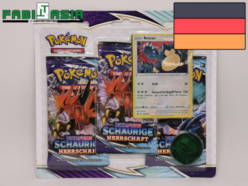 Pokémon SWSH06 Chilling Reign 3-Pack Blister Snorlax German